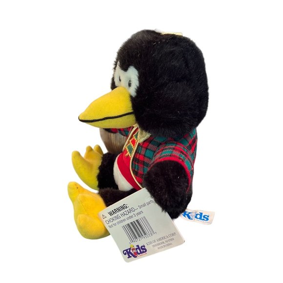 Vtg Kids of America Christmas Penguin Singing Plush Christmas Tree Bow Tie - Picture 2 of 5